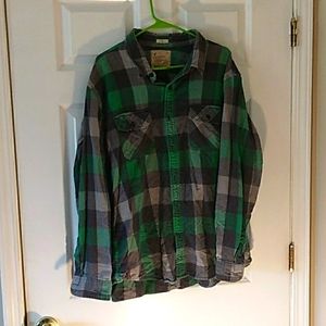 American Eagle Men's Green Plaid Flannel XXXL